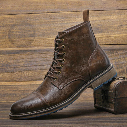 Size 8-13 Retro Men Boots 2025 Fashion Comfortable Spring Leather Boots