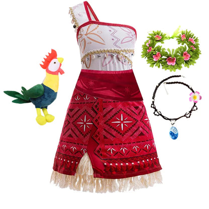 New Movie Moano 2 Girl Dress 2026 Halloween Party Ocean Adventure Costume Princess Clothes Children Vaiana Outfit Dress