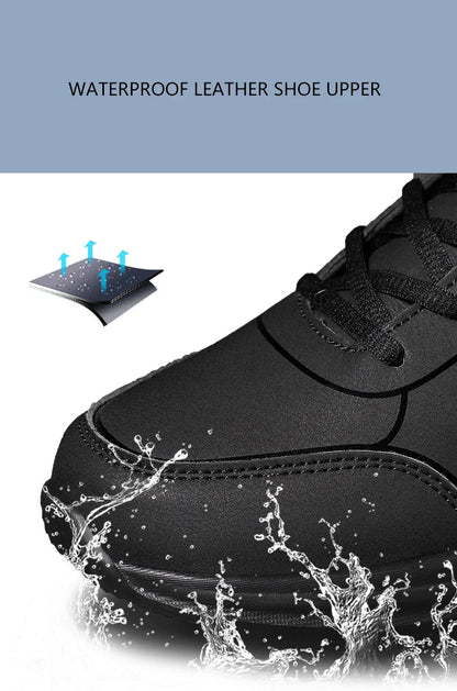 2025 New Lightweight Men Casual Leather Sneakers Non-slip Breathable Male Outdoor Running Shoes Lace Up Soft Sport Shoes