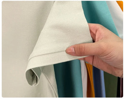 100% pure cotton high-end short sleeve polo shirt men's summer fashion new breathable Korean business casual golf brand T-shirt