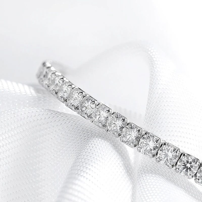 3mm Elastic Moissanite Tennis Bracelets for Women Men Full Diamond Sparkling Pure 925 Sterling Silver Jewelry Wholesale