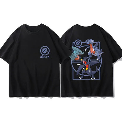 Short Sleeve T-Shirt Gengar Psyduck Mewtwo Printed Men's Boys and Girls Summer New Fashion Top