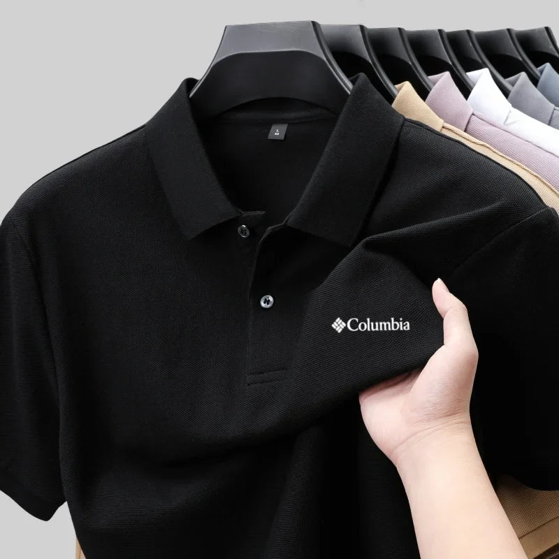 100% pure cotton new men's short sleeved summer comfortable breathable polo shirt, high-end brand designer embroidered T-shirt