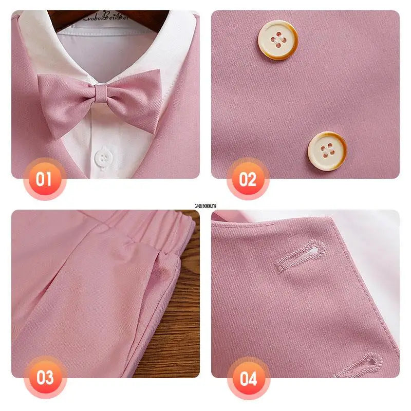 Baby Kids Photography Suit Newborn 1 Year Birthday Ceremony Costume Children'S Day Performance Suit Boys Formal Wedding Dress