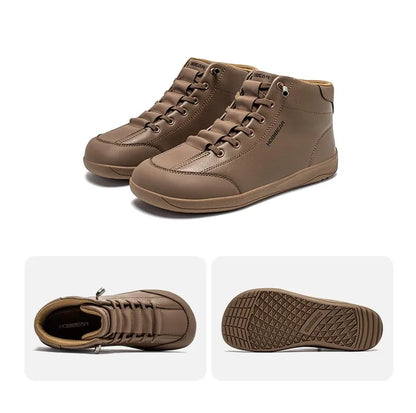 Mid-Top Barefoot Shoes Unisex Wide Toe Minimalist Ankle Boots Artificial Leather Outdoor Non-Slip Sneaker