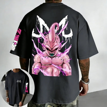 T-shirt Summer New Majin Buu Printed Men's Street Hip Hop Oversized Casual Short Sleeve Top
