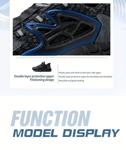 Rotating Button Safety Shoes Men Steel Toe Sneaker Air Cushion Work Shoes Man Puncture Proof Work Safety Boots Protective Shoes