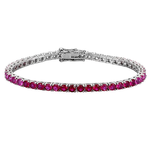 Gradient Red Color Tennis Bracelets S925 Sterling Silver High Carbon Diamond Bracelets for Women 2024 Original Fine Jewelry