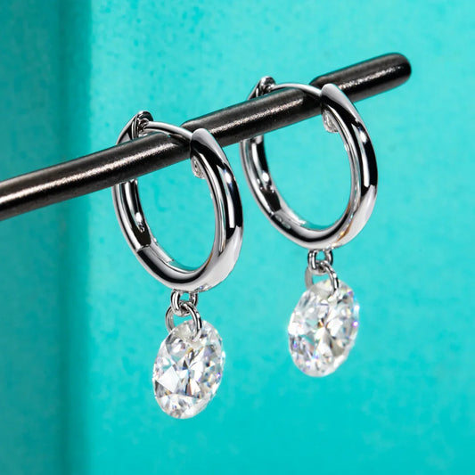 4cttw Moissanites Hoop Women's Earrings 925 Sterling Silver Lab Created Diamond Drop Earrings Women Jewelry Wholesale