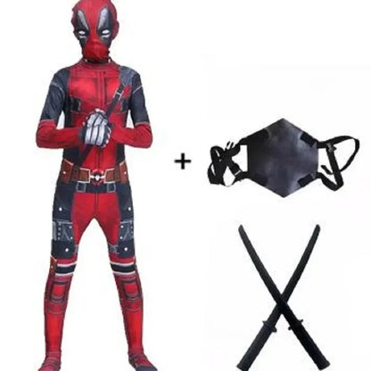 Deadpool Superheroes Child Costume Kid Halloween Cosplay Costume Deadpool Kids Suit Jumpsuit Superhero Deadpool Child Costume