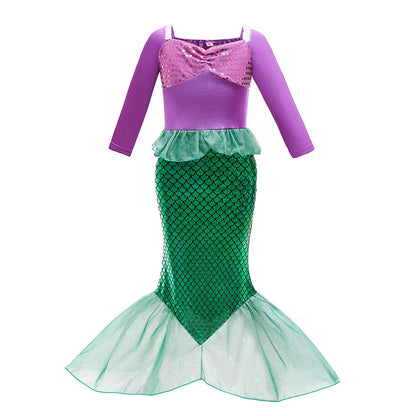 Little Girl Rapunzel Costume Party Fancy Princess Dress Christmas Cosplay Belle Sleeping Beauty Cinderella Carnival Disguise