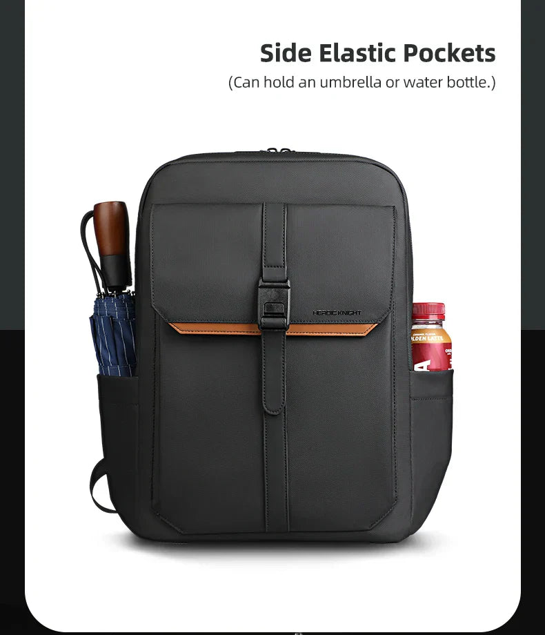 Stylish Business Backpack for Men Waterproof 15.6 inch Flap Laptop Backpack Multiple Pockets Casual Daypack for Work School