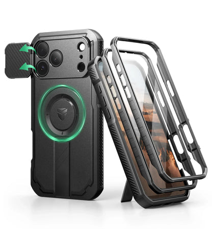 For iphone 17 pro max case with Camera Cover & Adjustable Kickstand Compatible With MagSafe Shockproof Magnetic Protective Cover