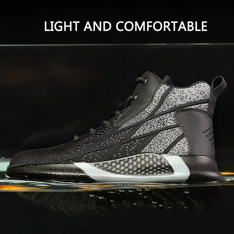 Fashion Security Protective Shoes High Top Safety Shoes Men Anti smashing Anti Puncture Work Shoes Men Work Safety Boots