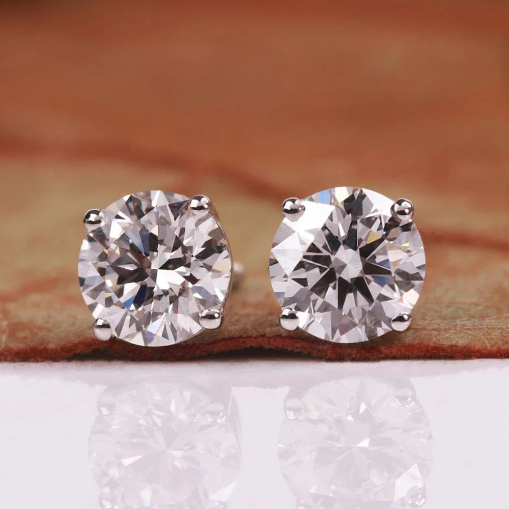 Certified 1/2/3/4/5carat Moissanite Stud Earrings for Women Men 925 Sterling Silver Sparkling Diamond Screw Back Ear Studs