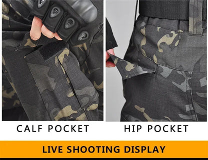 Camouflage Hunting Tactical Pants Training Wear-resistant Hiking Pants Hunting Outdoors Camping Cargo Pant with Knee Pads New