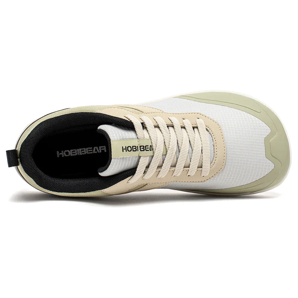 Wide Toe Shoes Mens Womens Minimalist Mesh Artificial Leather Sneakers Lace Up Lightweight Breathable Walking Shoes