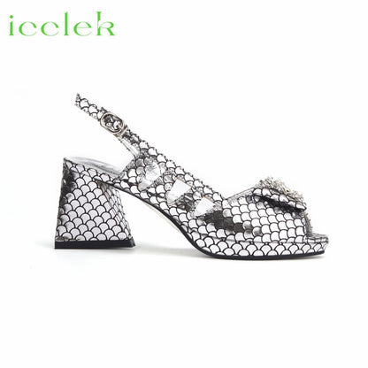 Italian Hollow Design Shoes Matching Bag in Coffee Color Comfortable Heels Ladies Sandals for Party