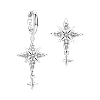 925 Sterling Silver Multi Layer Starry Tassel Drop Earrings Women Earrings Charm Trend Versatile Party Jewelry Gifts