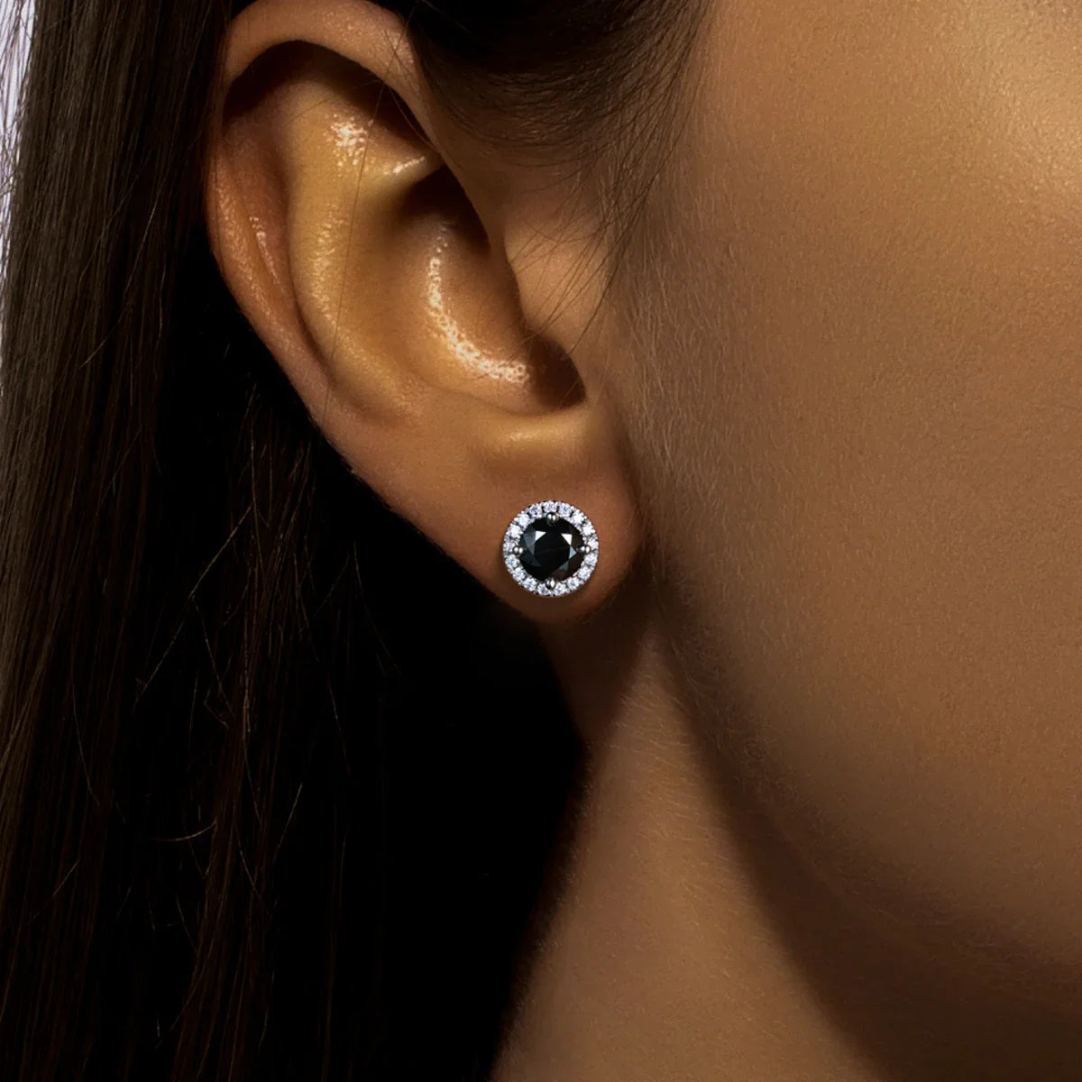 1ct Black Moissanite Classic Earring 925 Sterling Silver 18K Plated Stud Earrings for Woman Fine Jewelry Wholesale