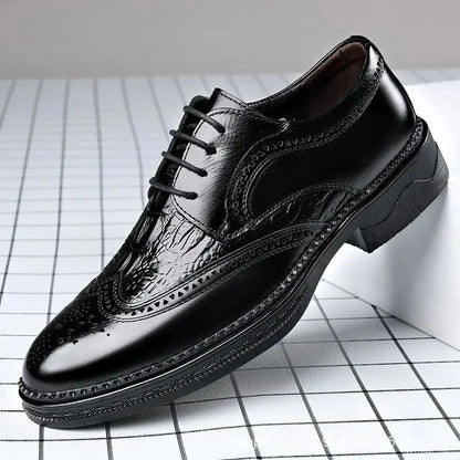 Fashionable Leather Shoes for Men Wedding Groom Formal Business Casual Shoes Comfortable Versatile New Style Rubber Sole