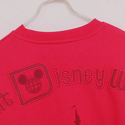Mickey Mouse Letter Embroidery Sweatshirt New Women Long Sleeve O-Neck Pullover Jumper Tops