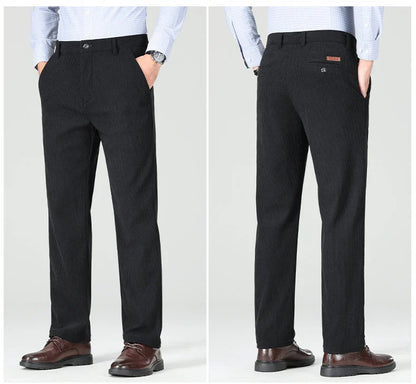 Men's Corduroy Pants Classic Casual Pants Straight Leg Regular Fit Streetwear Commuting with 5 Pockets