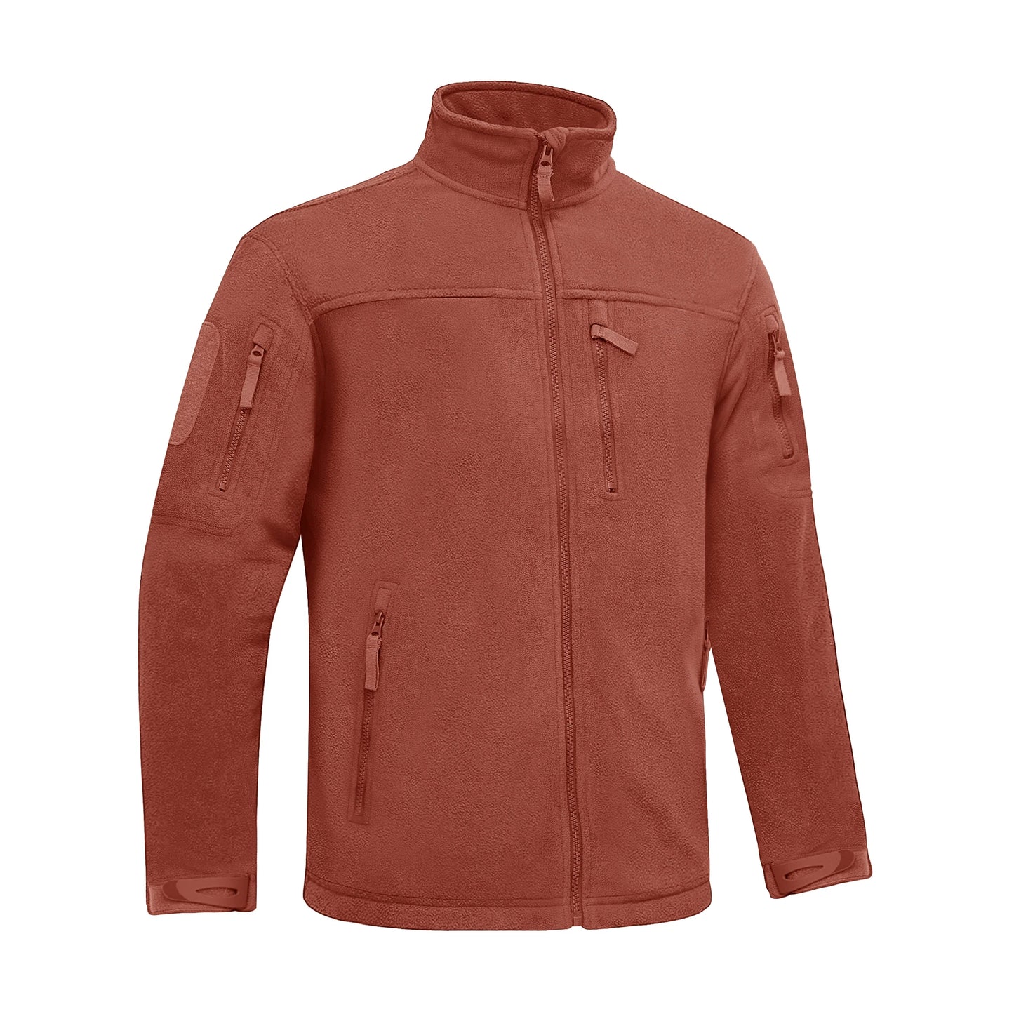 Winter Fleece Jacket Mens Zipper Pockets Work Jacket Thermal Warm Full Zip Fishing Hiking Coats Outwear Man Windbreaker