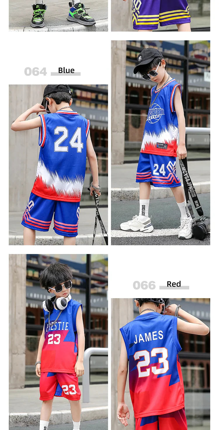 Children Team Training Uniform Kids Basketball Jersey Quick-drying Boy and Girls Comfortable Shirt  Child Sportswear Tracksuits
