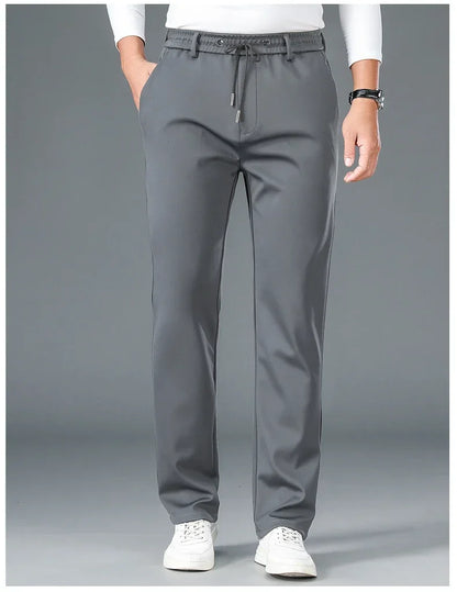 Men's Stretch Casual Pants Autumn Elastic Waist Straight Jogger Sweatpants Korean Business Classic Brand Trousers Male Clothing