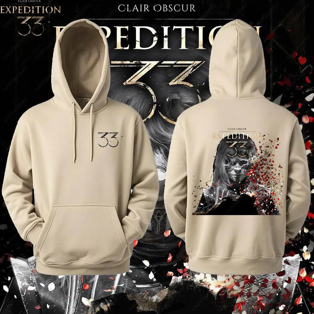 Expedition 33 Men Women Hoodies Dark Fantasy Pullovers Rpg Gamer Expedition 33 Hooded Lover Gift Video Game Graphic Sweatshirt