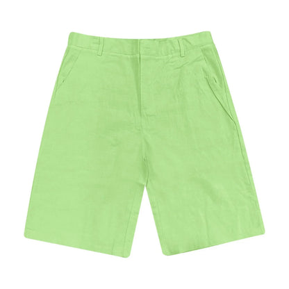2025 Summer Cotton Linen Shorts for Men Solid Casual Button Pocket Beach Shorts Men's Comfortable Simple Vacation Leiture Pants