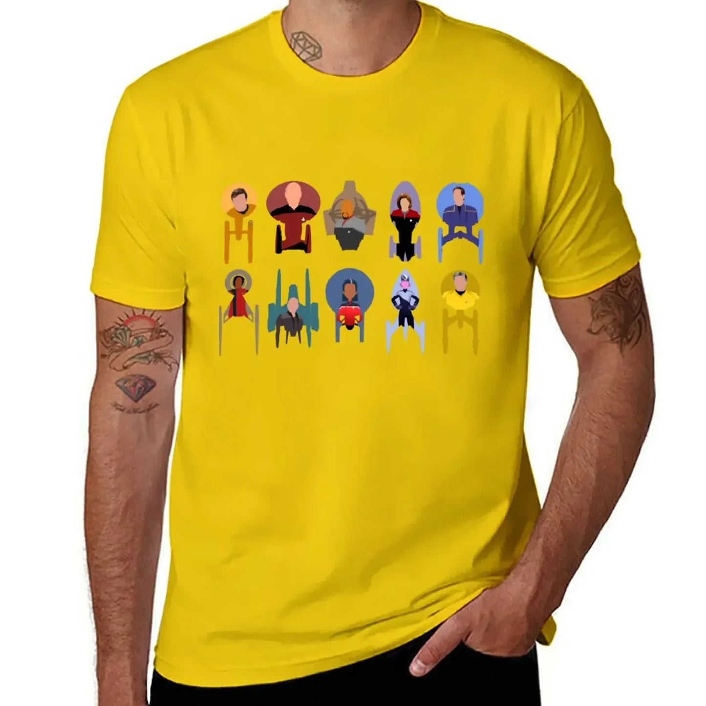 Trek ships & captains T-Shirt hippie clothes summer top oversized anime figures mens tall t shirts
