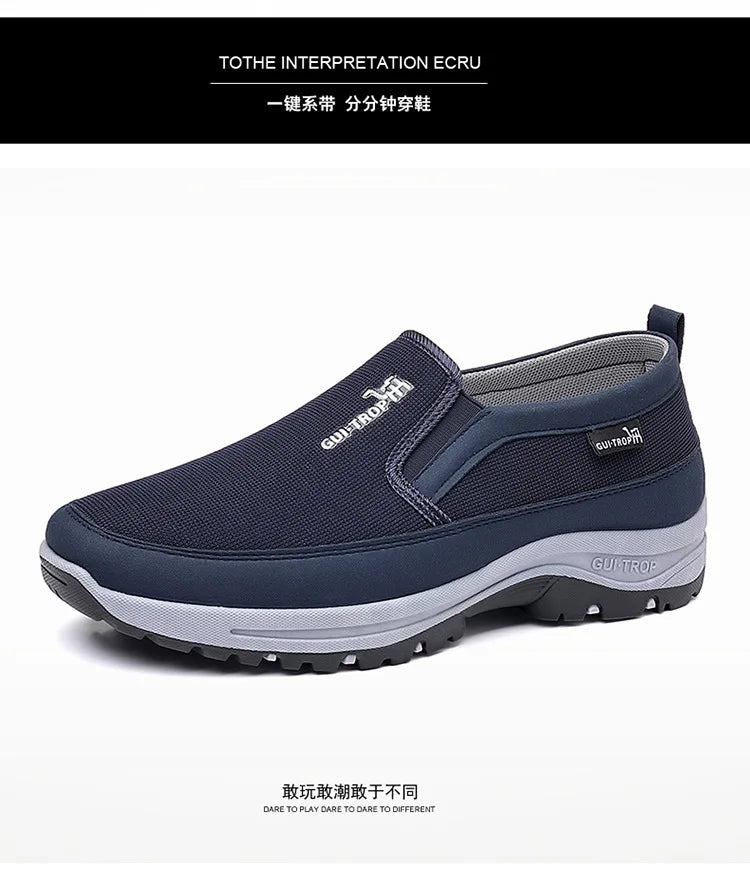 Loafers Men Sneakers Mesh Breathable Non-Slip Slip On Vulcanized Shoes Soft Sole Solid Color Comfortable Water Shoes