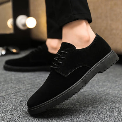 Luxury Brand Mens Casual Shoes Black Men Leather Shoes Fashion Lace Up Platform Work Shoes Wedding Formal Dress Oxfords Shoes
