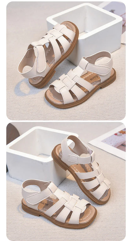 Kids Summer Sandals for Boys Girls Unisex Fashion Open Toes All Match Size 21-30 Children Beach Shoes Anti-skid Breathable Soft