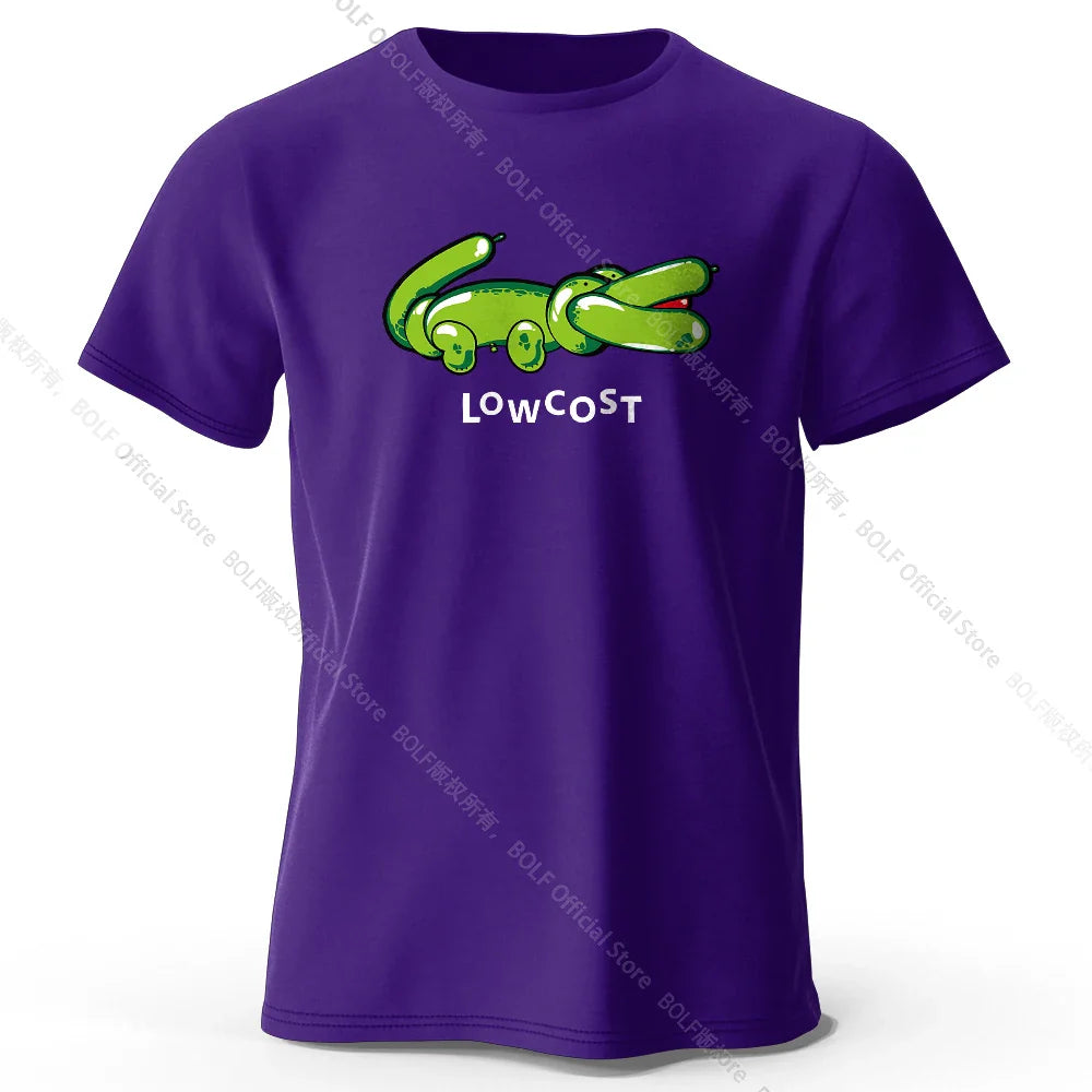 Men's Joke The Lowcost Printed T-Shirt 100% Cotton Oversized Funny Graphic Tees for Women Summer Tops Casual Streetwear