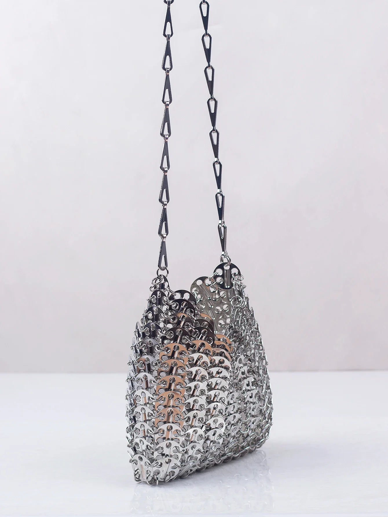 Popular metal sequins with large capacity mobile phone crossbody chain bag DIY handmade bag for women's fashion trend