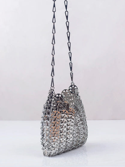 Popular metal sequins with large capacity mobile phone crossbody chain bag DIY handmade bag for women's fashion trend
