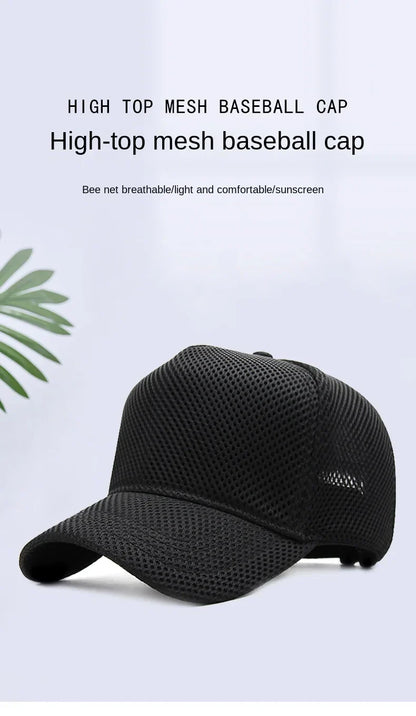 Big Head Plus Size Summer Mesh Baseball Cap for Men Women Trucker Breathable Hat Adjustable for Outdoor Sports Running