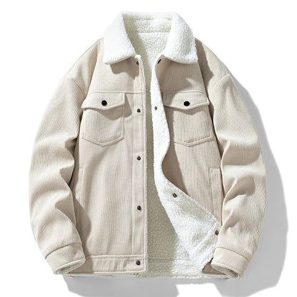 Men's Jackets and Coats Fashion Warm Corduroy Thick Coats 2024 Winter Fashion Men's Coats Down Jackets Men's Cotton Clothing