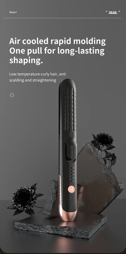 Professional 2-in-1 Hair Styler Curling Wand Straightener Negative lon Ceramic Plates Adjustable Temperature Salon Home
