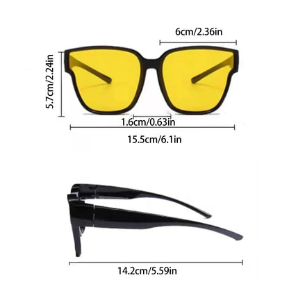 For Driving Riding That Can Be Worn over Other Glasses Wrap Around Square Shades Fit Over Glasses Sunglasses Polarized