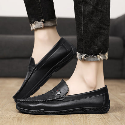 New White Black Leather Men Casual Shoes Luxury Brand Formal Dress Shoes Designer Men Loafers Breathable Slip on Driving Shoes
