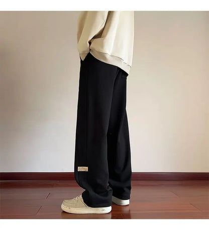 High-street cool pineapple plaid straight-leg wide-leg pants for men, casual outdoor party loose floor-length pants