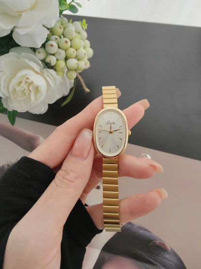 1 Piece of New Fashion Gold Bracelet Women's Watch Retro Luxury Fashion Simple Elegant Accessible Luxury Elegant Versatile Watch Women's Quartz Watch