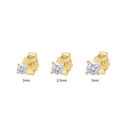 3pcs/set Bling Zircon Earring 925 Sterling Silver Cute Mini Heart Star Stud Earrings Ear Bone Earlobe Piercing Jewerly