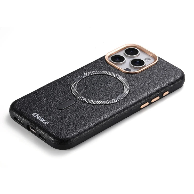 Solid Color Leather For Magsafe Magnetic Shockproof Phone Case For iPhone 17 Pro Max 15 13 14 16 Pro Max Bumper Cover