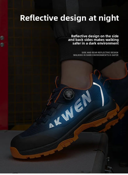 Labor Protection Shoes Anti Smashing AntiStabbingAnti Slip Protection Steel ToeShoes Wear-resistantShoes Men's Safety Work Shoes