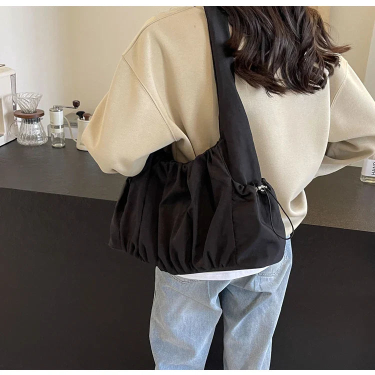 Hot Selling Fashion Nylon Pleated Women's Crossbody Bag 2026 New Casual Trend Versatile Large Capacity Tote Women's Shoulder Bag